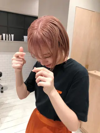 ショート カラー ボブ/ミニボブ 透明感カラーkadoのヘアスタイル