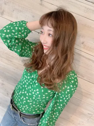 セミロング パーマ ハッシュカット/ボブ /レイヤー/彩奈のヘアスタイル