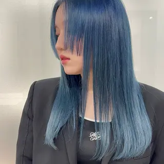 セミロング カラー 銀座/メンズ特化/ ハイトーン/KANのヘアスタイル