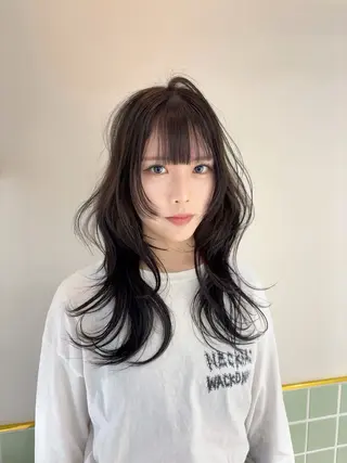 ロング カラー ヘアアレンジ 二ヶ月綺麗なデザイン カット/星野六三四のヘアスタイル