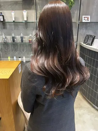 セミロング カラー 縮毛矯正・似合わせ タナカ レイヤのヘアスタイル