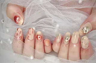 ネイル I-nailロング /ワンホン/キラキラのネイルデザイン