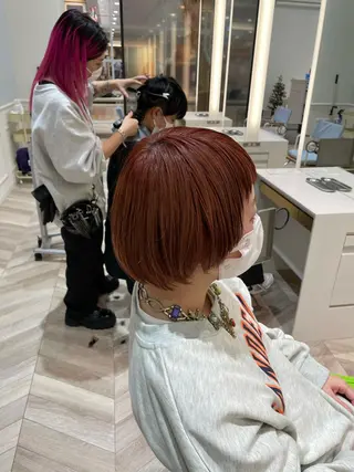ショート カラー 淡路上新庄/髪質改善 .艶カラー/野口春貴のヘアスタイル
