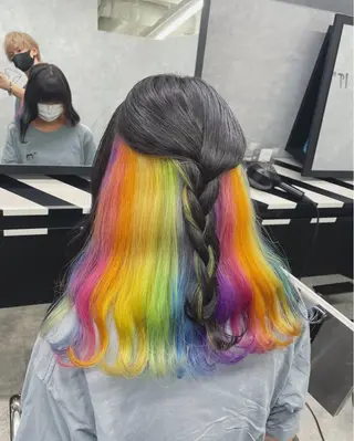 ミディアム ブリーチ&エクステ 🥀ケアカラー特化のヘアスタイル