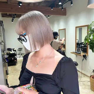 ショート カラー nishido ハイライト/パーマのヘアスタイル