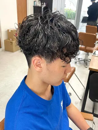 パーマ ヘアアレンジ メンズ 🌷FUKA🌷 まろやかハイトーンのヘアスタイル