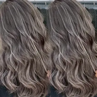 ロング カラー 表参道/ハイライト バレイヤージュのヘアスタイル