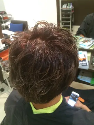 ショート カラー メンズ 岡本 智次のヘアスタイル