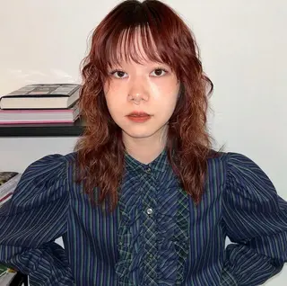 セミロング カラー パーマ Rena✴︎トレンド ×スタンダードMIXのヘアスタイル