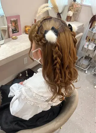 セミロング ヘアアレンジ エクステ＆ヘアセット Milaのヘアスタイル