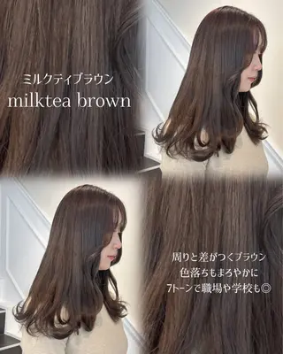 セミロング カラー ヘアアレンジ topstylist 🤎川辺晴加🤎のヘアスタイル