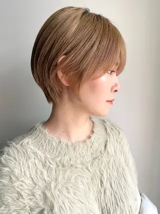 ショート ミルクティーベージュ レイヤー/あげは🎀のヘアスタイル