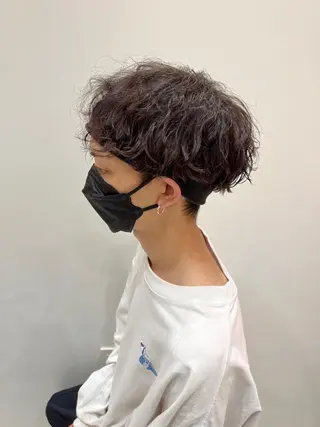 パーマ メンズ 韓国風ハッシュカット 似合わせレイヤー池袋のヘアスタイル