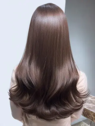 セミロング 絶対可愛い暖色カラー 🌷うる艶🌷結奈✨のヘアスタイル