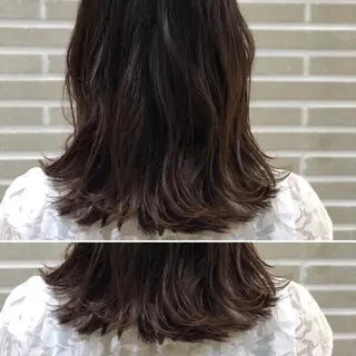 セミロング カラー 山北 咲子のヘアスタイル