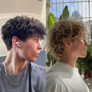 ショート パーマ デザインカラー★★★ Haco+shihoのヘアスタイル