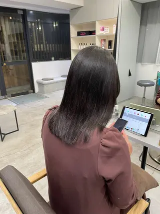 セミロング 絶対綺麗な暖色カラー 🎯あります✨増渕✨のヘアスタイル
