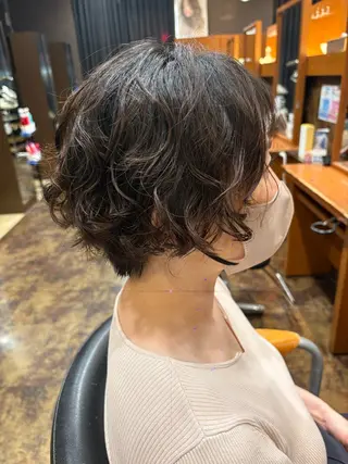 ショート パーマ 落合 ちりのヘアスタイル