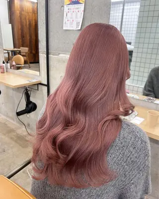 ロング カラー 🌷ラベンダーピンク 顔まわり🌷ねいろのヘアスタイル