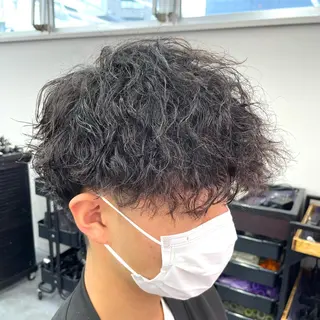パーマ メンズ メンズ特化/パーマ/ ブリーチ/福島 千颯のヘアスタイル