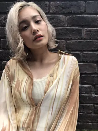 ミディアム カラー パーマ ヘアアレンジ メンズ キッズ ネイル マツエク・マツパ 🌈デザインヘア職人 Kaede🌈のヘアスタイル