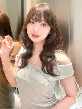 セミロング カラー 縮毛矯正ブリーチなし 🍒❤ゆうきのヘアスタイル