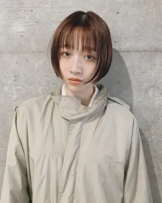 ショート カラー ボブパーマコテ巻き風 パーマNo1深江秀平のヘアスタイル