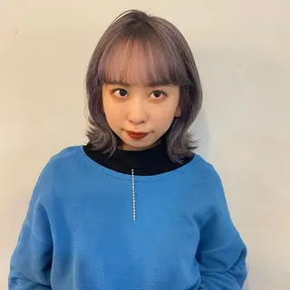 ミディアム カラー ヘアアレンジ ハイトーン/透け感 カラー🎀真香のヘアスタイル