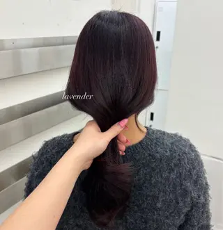 セミロング カラー ヘアアレンジ 前髪カット/韓国/ モモカ🎀のヘアスタイル