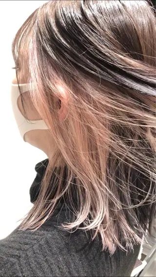 ミディアム カラー ハイトーン×レイヤー /遠藤将太のヘアスタイル