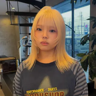 セミロング カラー ベージュカラー/長岡 レイヤーカット/コウのヘアスタイル