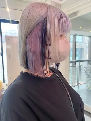 ショート カラー ハイトーンを育てる ブリーチカラー/牧原のヘアスタイル