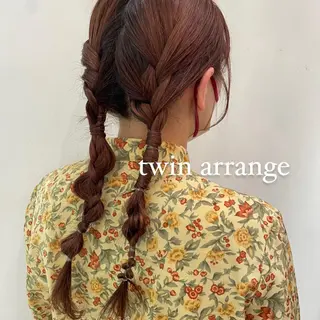 セミロング カラー ヘアアレンジ ボブパーマ 🌷ヨシカワハナコのヘアスタイル