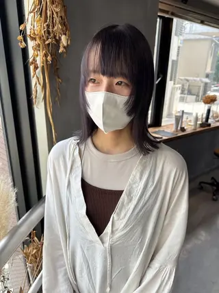 ミディアム カラー ウルフ レイヤー パーマ🪐MANAのヘアスタイル