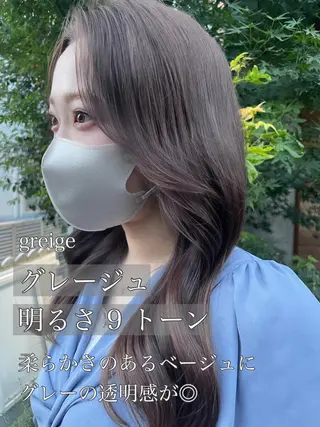 ロング カラー 顔周りカット 【オノザワリョウ】のヘアスタイル