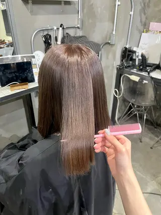 ミディアム カラー 透明感♥韓国ヘア HINAのヘアスタイル