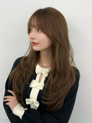 ロング カラー レイヤーカット顔周り /アレンジ伊藤彪真のヘアスタイル