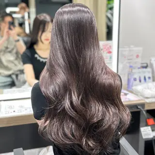 ロング カラー レイヤー/グレージュ メンズパーマのヘアスタイル