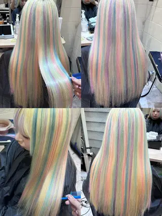 ロング カラー ササ キのヘアスタイル