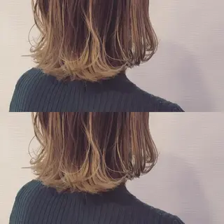 ミディアム カラー 池田 真由美のヘアスタイル