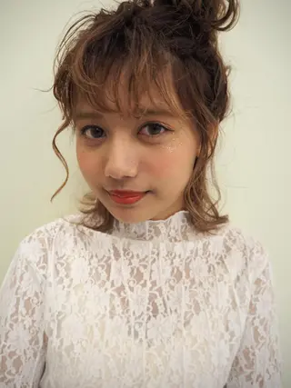 ミディアム ヘアアレンジ 志賀 愛理沙のマツエク・マツパデザイン