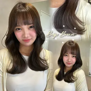 セミロング カラー 透明感カラー🍯 髪質改善🫧 野々愛のヘアスタイル
