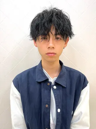 ショート カラー パーマ メンズ 縮毛矯正/ 似合わせ/古津遼平のヘアスタイル