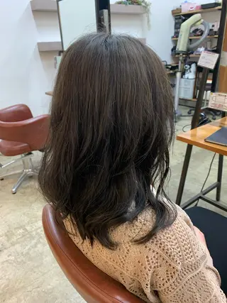 セミロング カラー パーマ 似合わせの達人/ 田中悠希也のヘアスタイル