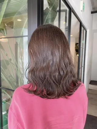 カラー ヘアアレンジ ミディアム ベージュカラー🧸/ 松崎/東区/田中理沙のヘアスタイル