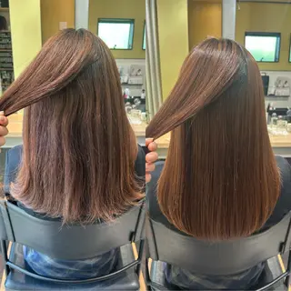 ロング パーマ hub hair レイヤー/透明感のヘアスタイル