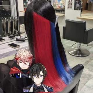 カラー ロング 推しカラー🦉にじさ んじカラー🌈🕒✨のヘアスタイル