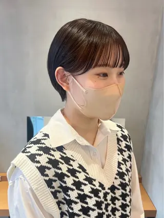 ショート センターパート/ 暖色カラーayuのヘアスタイル