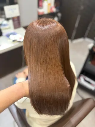 セミロング カラー 韓国×髪質改善カラー 💎hinaのヘアスタイル