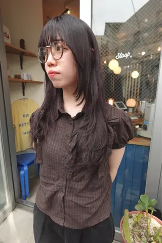 ミディアム カラー Stoop所属・momo /ボブ/パーマのヘアスタイル